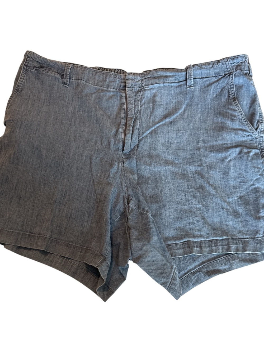 Lands End 6” Shorts Women's Size 18W Blue Chambray Lightweight Elastic Pockets